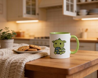 Emotional Support Dragon Coffee Mug 11oz or 15oz | Cozy Kawaii Fantasy Ceramic Mug for Desk, Study, or Work