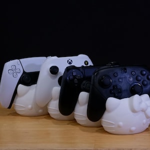 Suporte para Controle de Jogos em Formato de Gatinho | Expositor de Mesa para PS5, Xbox e Switch | Impresso em 3D