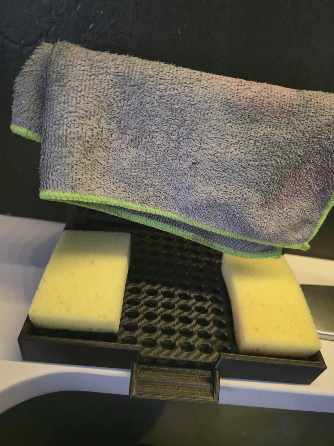 Sponge Support Sponge Holder With Dishcloth Support – PETG Sink Organizer – Easy Snap ...
