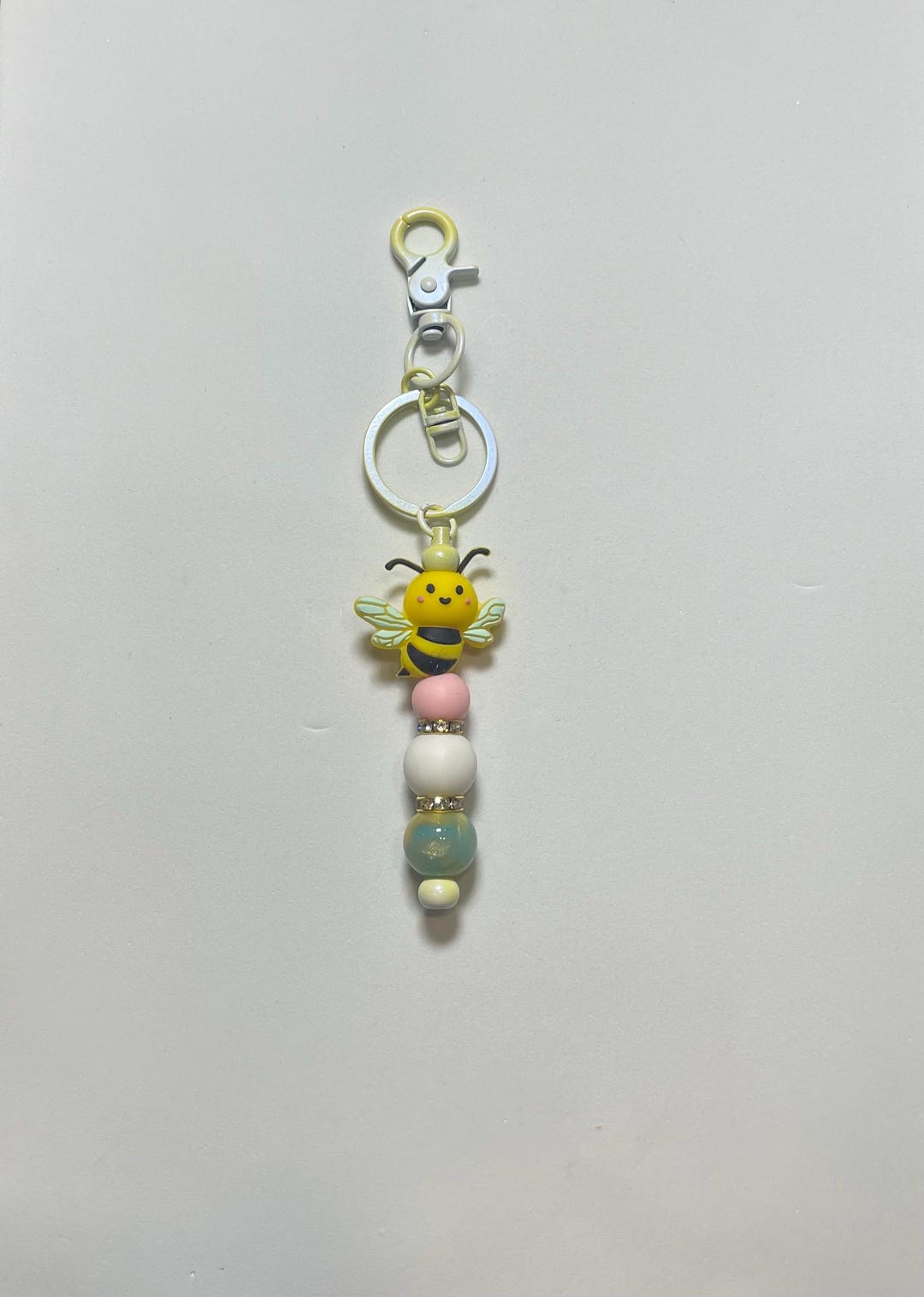 3D Bee Beaded Bar Keychain - Etsy