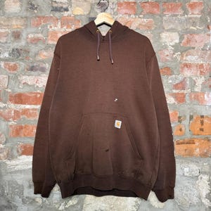 Carhartt Hoodie aus den 2000er Jahren, verwaschenes Braun, Größe M Bild 4