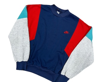 80s Nike Multi-Color Pullover Sweater Sz L