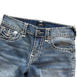 Vintage Y2K True Religion Relaxed Straight Jeans Size 29 Waist immagine 3
