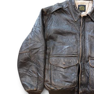 Vintage Avirex Typ A-2 Lederjacke aus den 90er Jahren, Größe L Bild 8