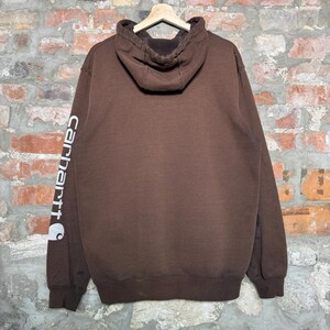 Carhartt Hoodie aus den 2000er Jahren, verwaschenes Braun, Größe M Bild 2