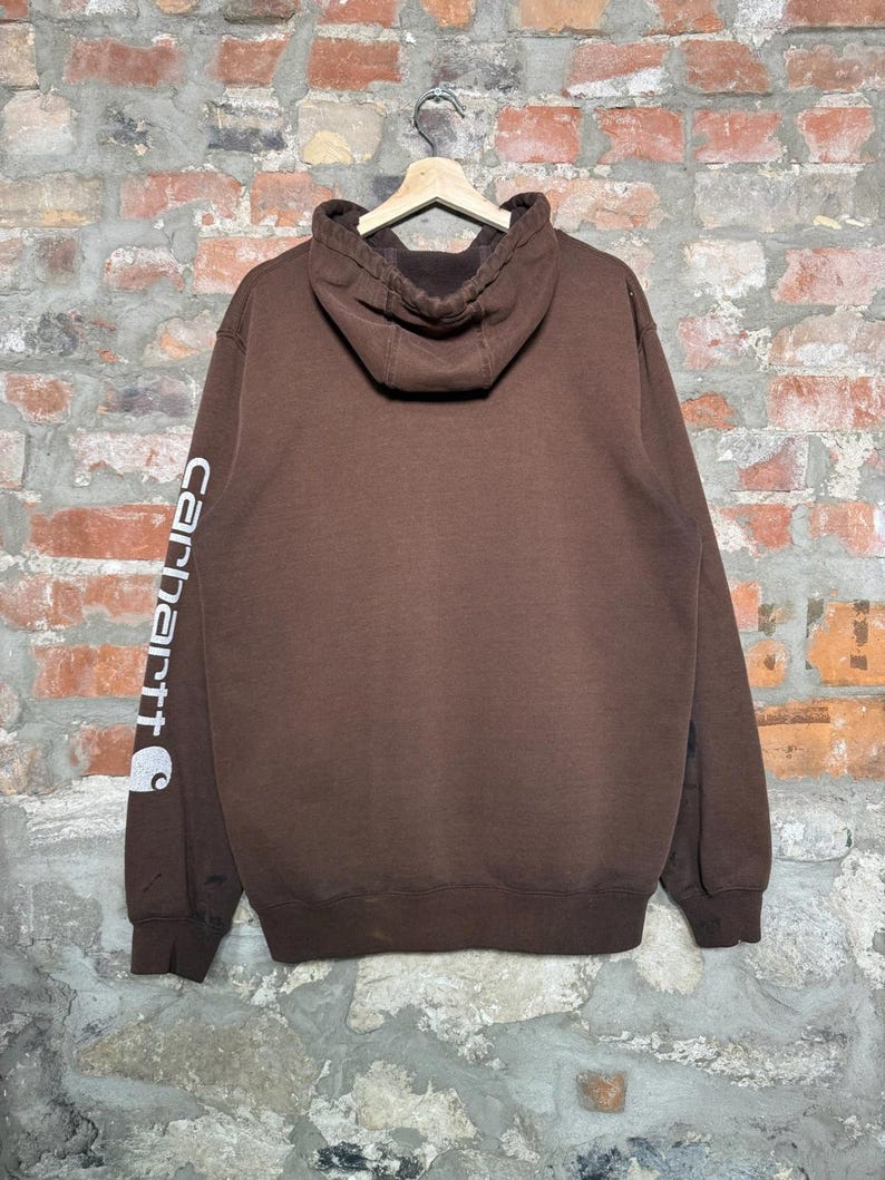Carhartt Hoodie aus den 2000er Jahren, verwaschenes Braun, Größe M Bild 2