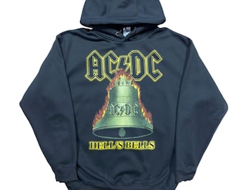 Vintage 2001 ACDC Hells Bells Hoodie Mens Size XXL