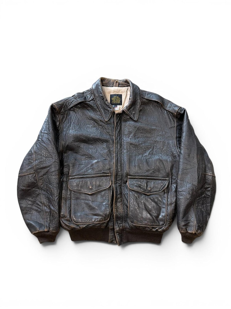 Vintage Avirex Typ A-2 Lederjacke aus den 90er Jahren, Größe L Bild 1