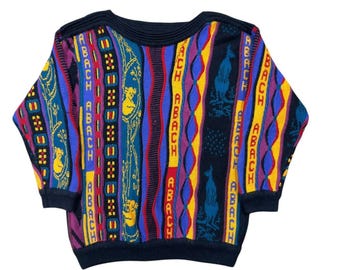 90s Chelean 3D Style Knit Sweater Mens Size Large