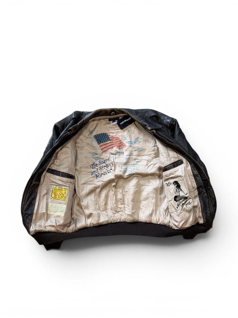 Vintage Avirex Typ A-2 Lederjacke aus den 90er Jahren, Größe L Bild 3