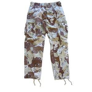 Vintage Military Desert Camo Cargo Pants Mens Size Medium
