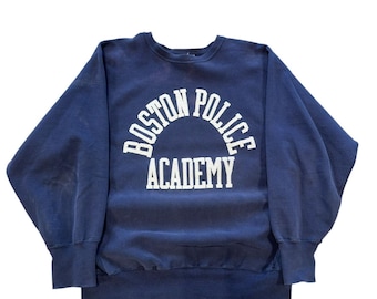 Vtg 90s Boston Police Academy Champion Reverse Weave Crewneck Size XL