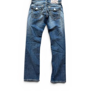 Vintage Y2K True Religion Relaxed Straight Jeans Size 29 Waist immagine 2