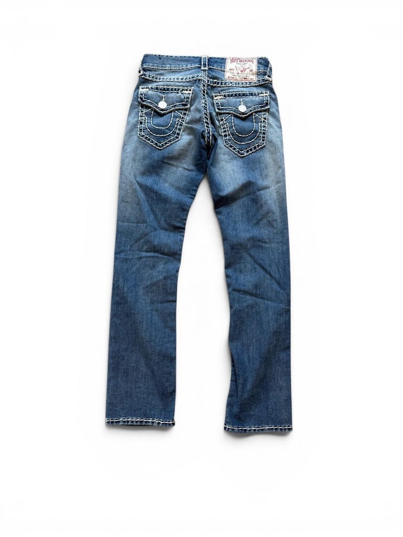 Vintage Y2K True Religion Relaxed Straight Jeans Size 29 Waist immagine 2