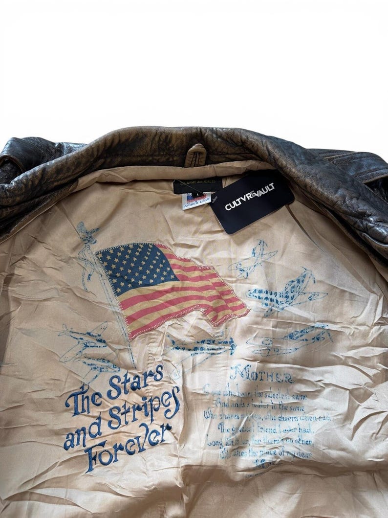 Vintage Avirex Typ A-2 Lederjacke aus den 90er Jahren, Größe L Bild 4