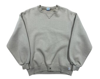 Pull ras du cou taupe Russell Athletics vintage années 90, taille L