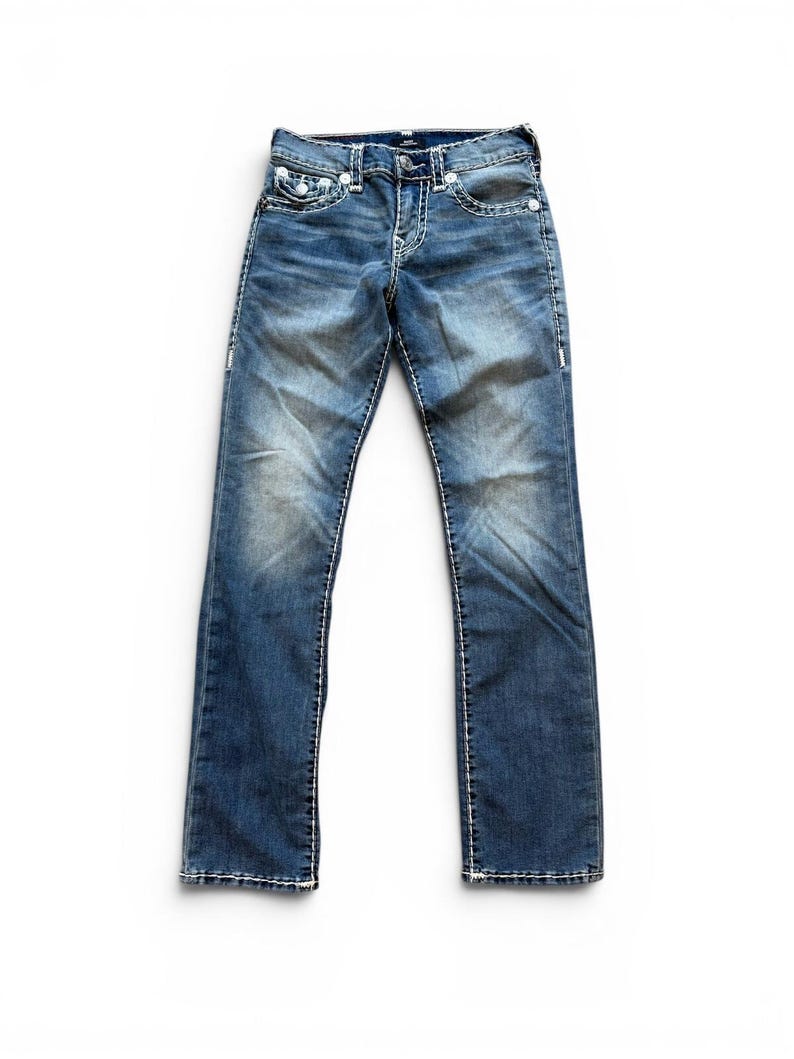Vintage Y2K True Religion Relaxed Straight Jeans Size 29 Waist immagine 1