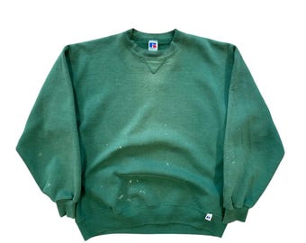 Vintage Russell Athletics Faded Green Crewneck Size Extra Large