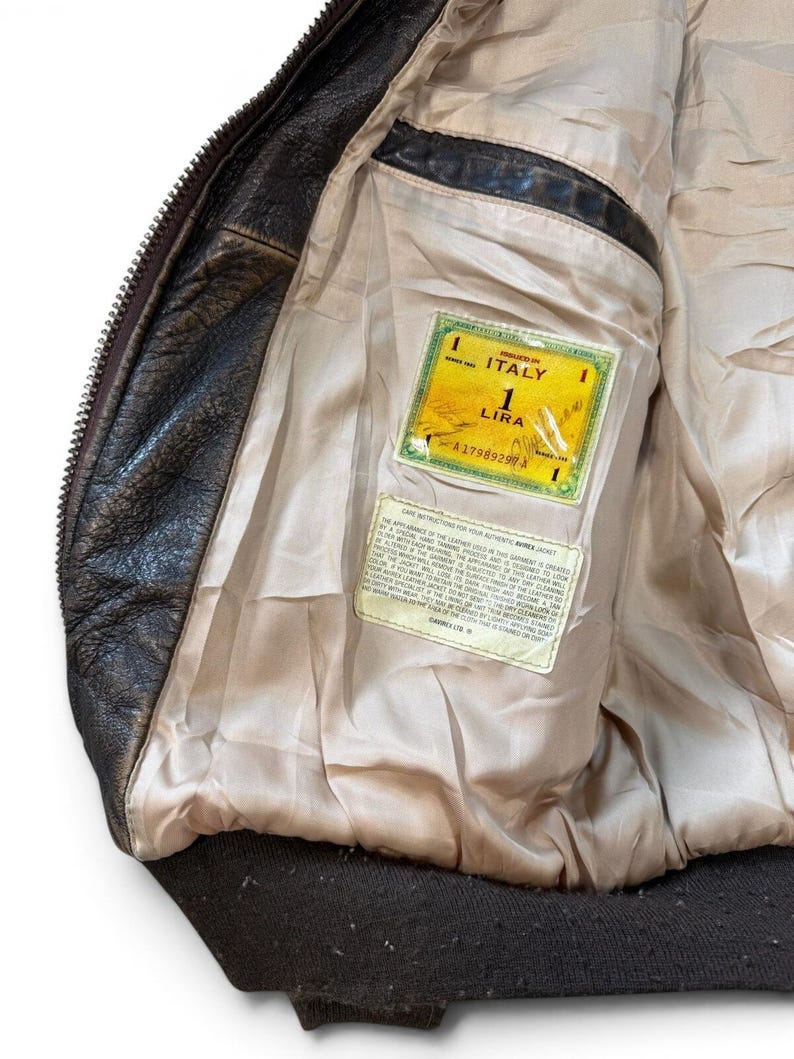 Vintage Avirex Typ A-2 Lederjacke aus den 90er Jahren, Größe L Bild 6