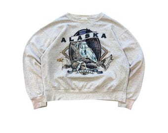 90s Alaska Wrangell Art Crewneck Mens Size Large