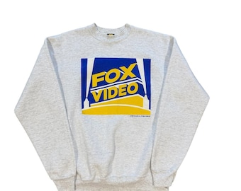 1993 Fox Video Grauer Rundhalspullover für Herren, Größe XL