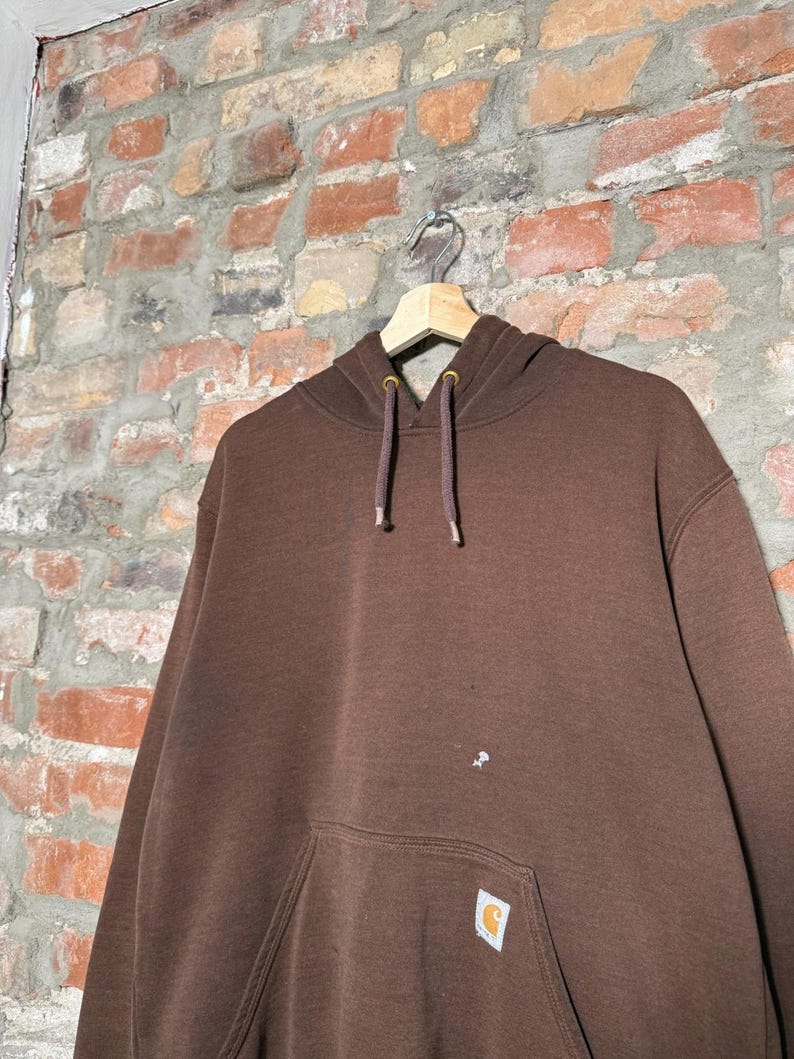Carhartt Hoodie aus den 2000er Jahren, verwaschenes Braun, Größe M Bild 3