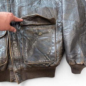 Vintage Avirex Typ A-2 Lederjacke aus den 90er Jahren, Größe L Bild 9