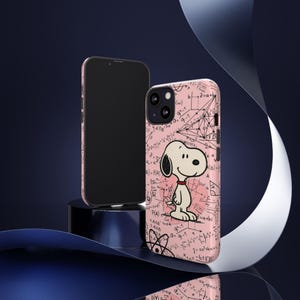 Snoopy Doodles mobilskal | iPhone Samsung-skal med rosa vetenskapliga ekvationer