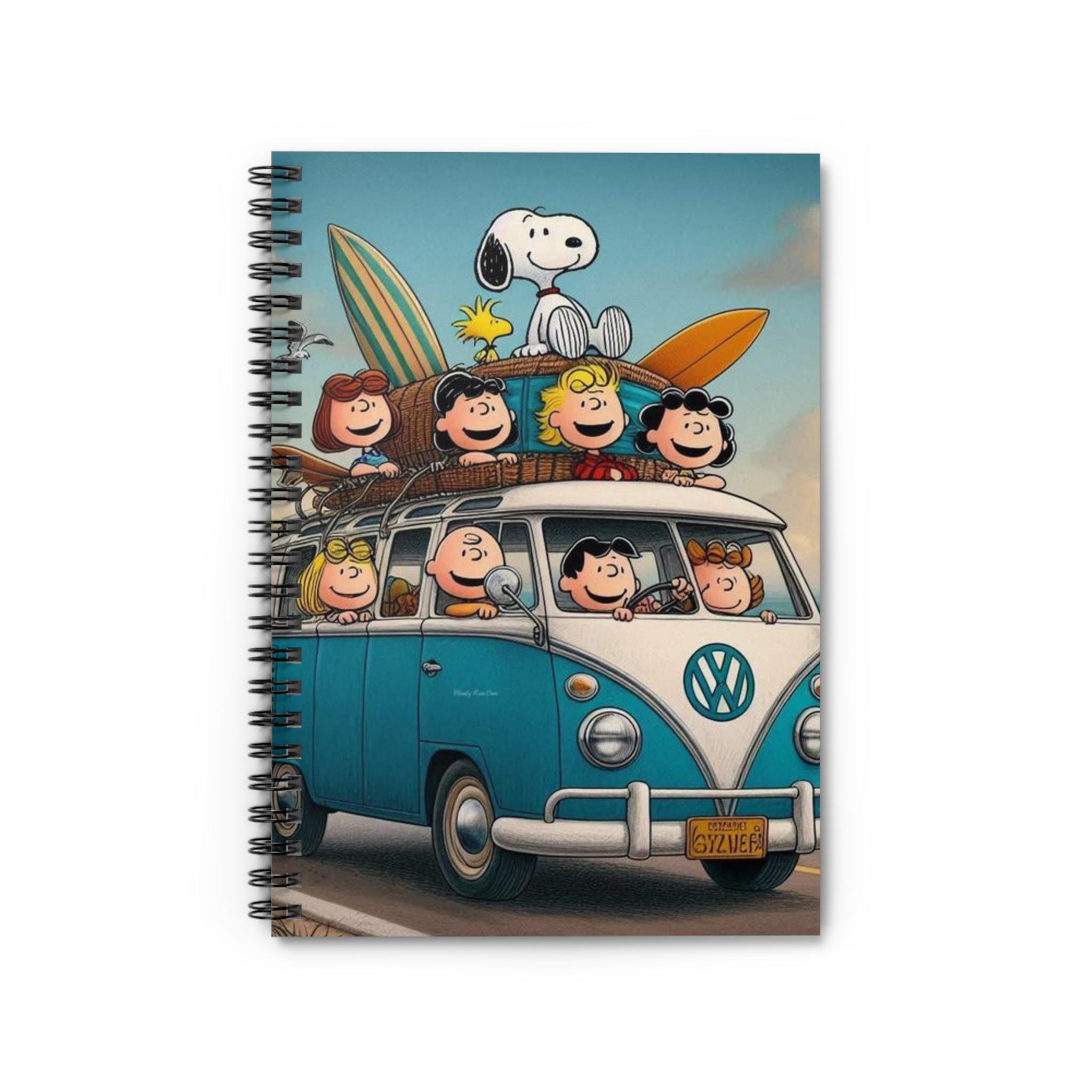 Peanuts Characters Surf Van Spiral Notebook | Ruled Journal - Etsy