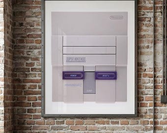 Super Nintendo Entertainment System – Hyper-Detailed Macro Photography Print