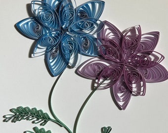 3D Quilled Purple Flower-Quilled Art