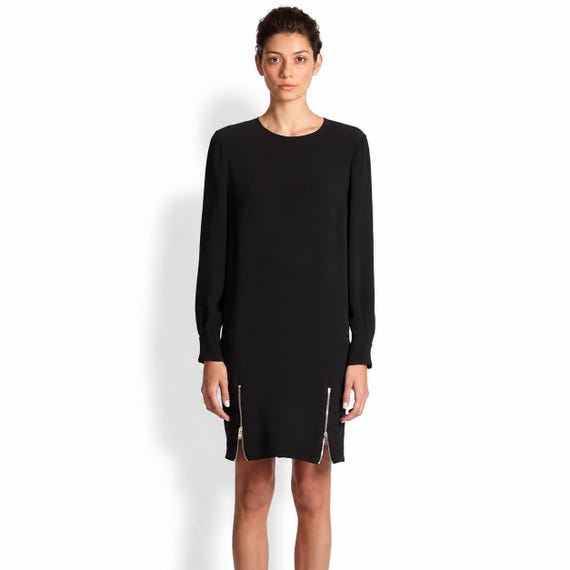 Stella McCartney, Stella McCartney Black Zip Detail Shift Dress