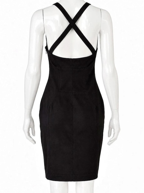Versus Versace, Versus Versace Black Cross Back Bodycon Mini Dress US 6