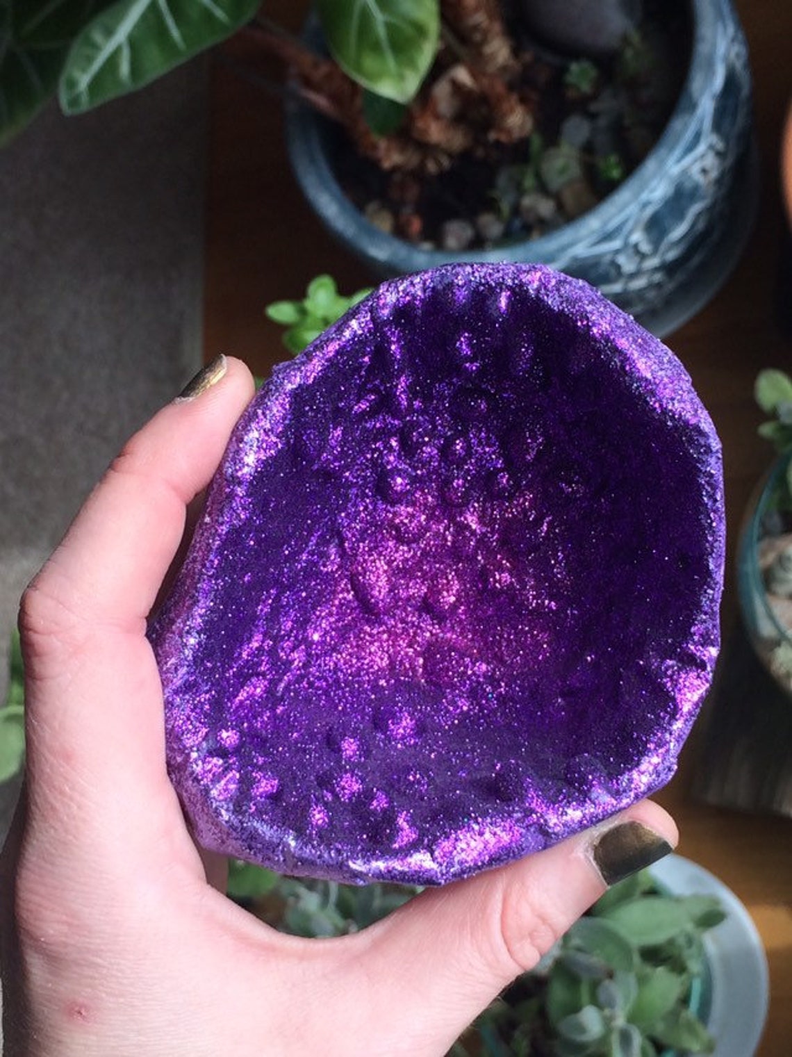 Paper mache sculpture geodes fake geodes art objects Etsy