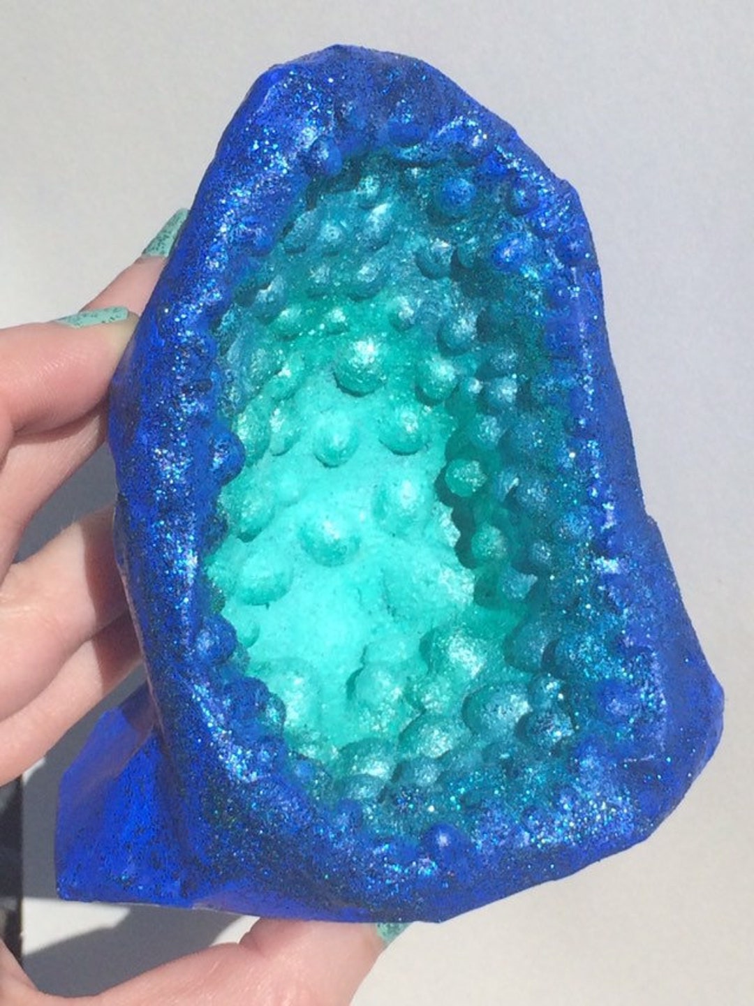 Fake Geode Geode Small Sculpture Rock Art Small Etsy