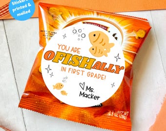 You are oFISHally in Sticker - Goldfish Cracker Sticker | Teacher Gift | Teacher Favor | First Day of School |End of Year | Personalized