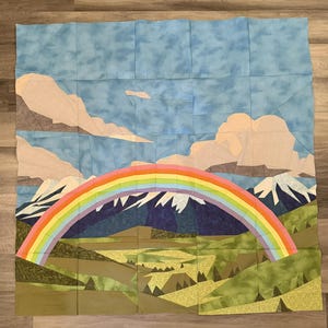 Rainbow 50" Square Quilt Pattern, Foundation Paper Piecing,  (PDF Download)