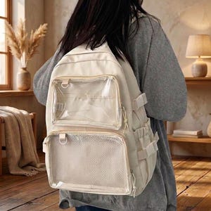 Ita-rugzak doorzichtig venster met pin-display, anime ita-tas kawaii schoolrugzak, waterdichte pin-tas leuk cadeau voor haar