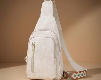 Damen Crossbody Bag Sling Bag, kleine Reise Crossbody Geldbörse, PU-Leder Brusttasche, leichte Alltagstasche, lässige Handtasche, Geschenk für sie