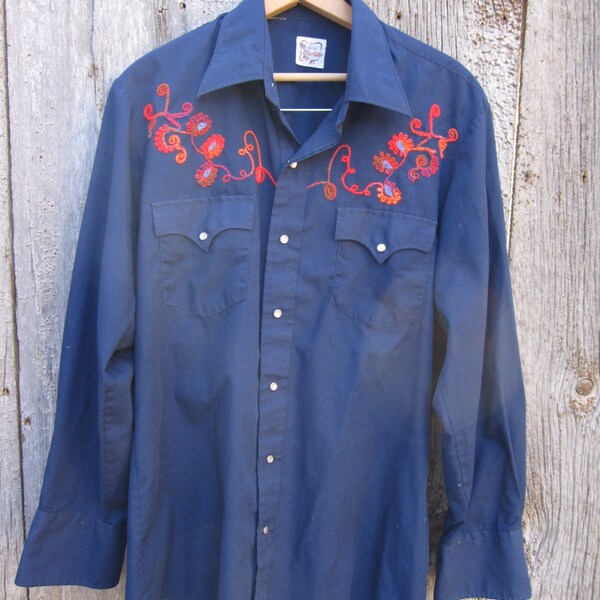 1970s Western Embroidered Shirt