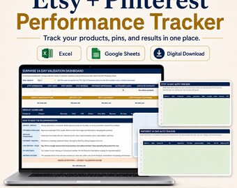 Etsy Seller Spreadsheet, Shop Performance Tracker & Dashboard (Excel, Google Sheets)