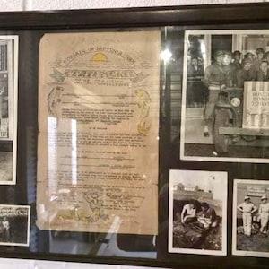 WWII Domain of Neptunis Rex Certificate Display with Jane Withers Signed War Bond Photos