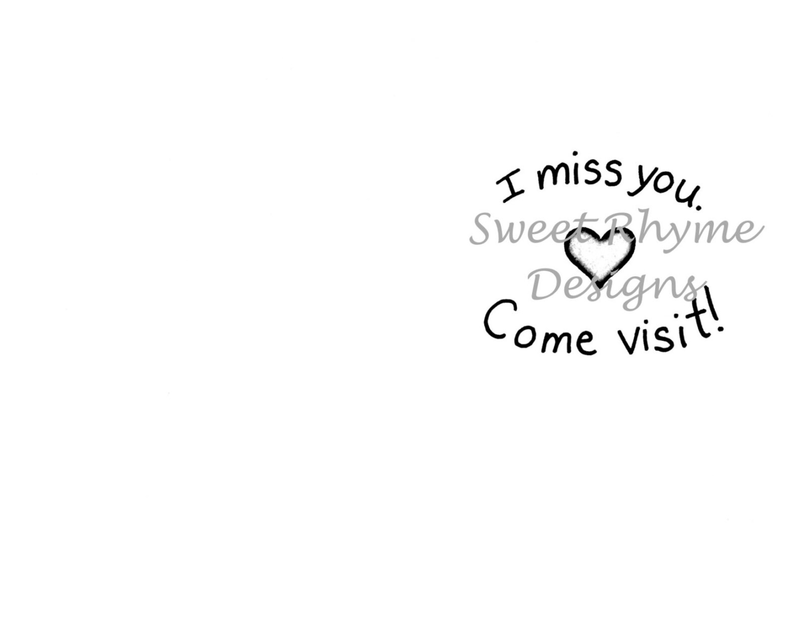 I Miss You Printable Card for Coloring | Etsy