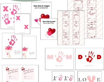 Christelijke Valentijnsdagkaarten: knutselen met handafdruk (afdrukbaar)