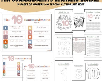 Leerbundel tien geboden, cijfers 1-10, bijbelstudie (digitale download)