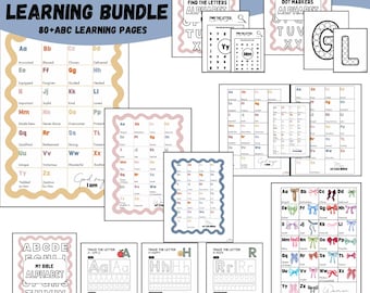 ABC-bijbelleerbundel, afdrukbaar thuisonderwijs (digitale download)
