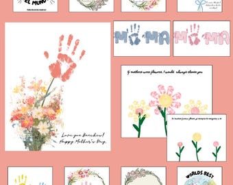Moederdag handafdruk knutselen Downloads English y Español | Dia de las madras