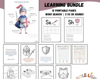 Leerbundel Armor of God, afdrukbaar christelijk thuisonderwijs (digitale download)