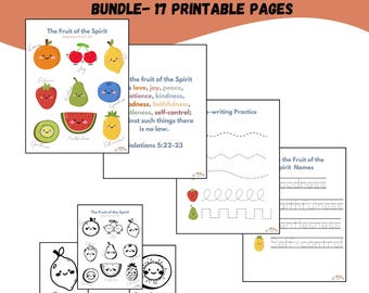 Fruit of the Spirit-leerbundel, christelijke thuisschoolprintables (digitale download)