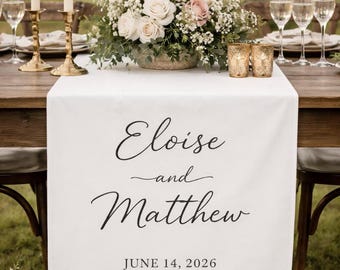 Custom Cursive Wedding Table Runner